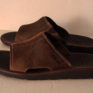 Clarks Leather 'Kernick Shore' Slide Sandal Mens Size 10 M